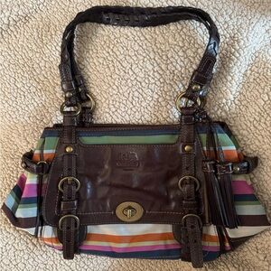 ❌SOLD❌ **RARE** Coach Legacy Will Var Stripe Shoulder Bag